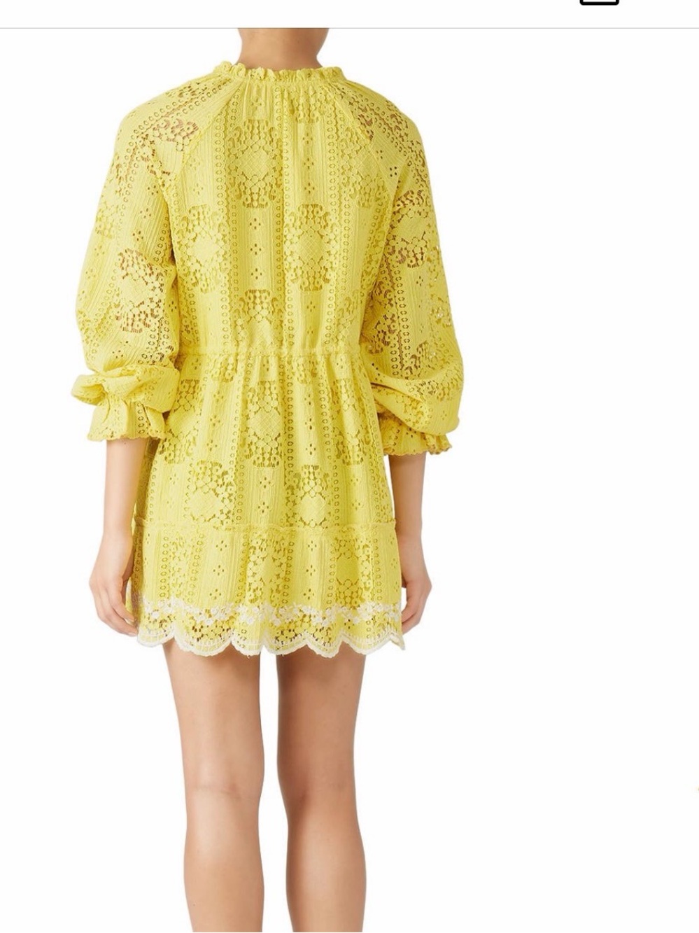 Hemant & Nandita Sol Yellow Lace Mini Dress - Picture 10 of 10